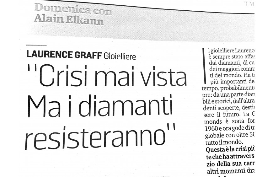 CRISI MAI VISTA MA I DIAMANTI RESISTERANNO