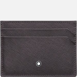 Questa è l'immagine frontale del porta carte di credito a 5 scomparti di montblanc con pellame sartorial grigio