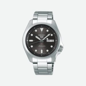 immagine frontale orologio seiko 5 sports solid boy quadrante grigio