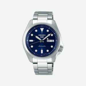 immagine frontale orologio seiko 5 sports quadrante blu