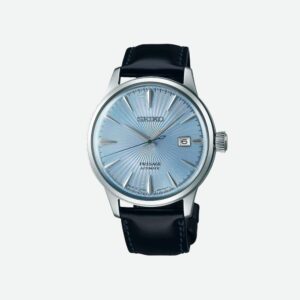 immagine frontale orologio seiko presage azzurro