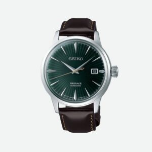 immagine frontale orologio seiko presage cocktail quadrante verde
