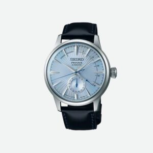 immagine frontale orologio seiko presage cocktail quadrante azzurro
