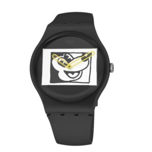 Orologio SWATCH MICKEY BLANC SUR NOIR KEITH HARING SUOZ337