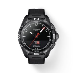 Questa è l'immagine frontale dell'orologio tissot t-touch connect solar black pvd