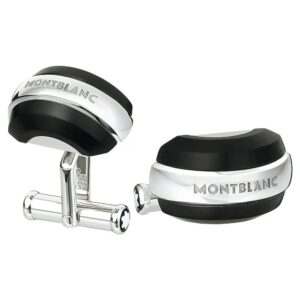 Questa è l'immagine frontale dei gemelli di montblanc in argento 925 e titanio nero