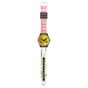 Questa è l'immagine frontale dell'orologio swatch per dragonball z - Majin Buu