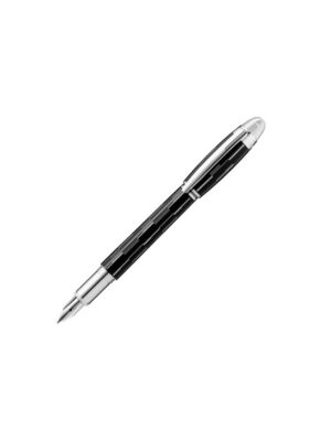Questa è l'immagine frontale della penna starwalker stilografica della collezione black mistery di montblanc