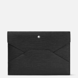 Questa è l'immagine frontale della pochette envelope con pellame 4810 di colore nero