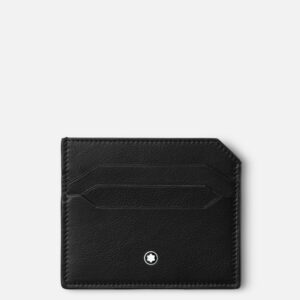 Questa è l 'immagine frontale del porta carte a 6 scomparti di montblanc con pellame soft di colore nero