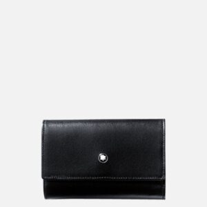Questa immagine rappresenta un portachiavi per 6 chiavi di Montblanc di colore nero