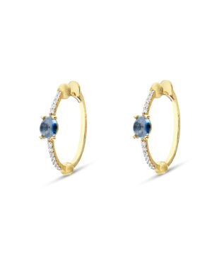 NANIS Orecchini Cerchio "Dancing Azure" Oro, Diamanti e Topazio London OS35-597