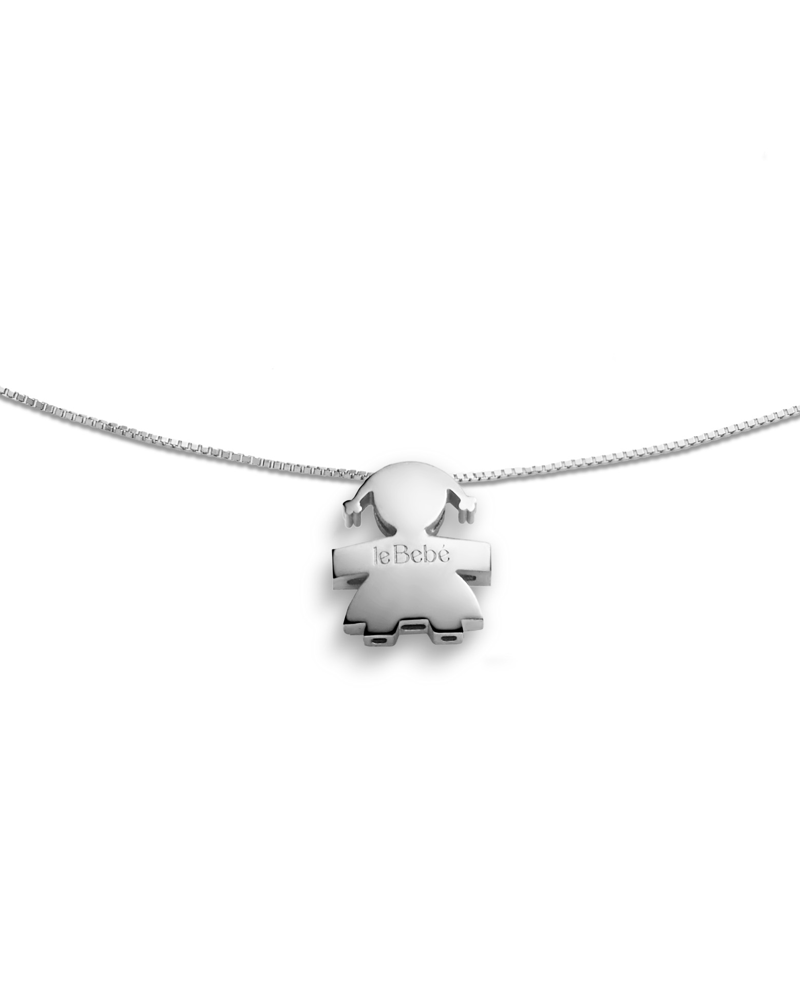 Girocollo on oro bianco 18 kt della linea i tesorini di lebebe con la sagoma della bimba