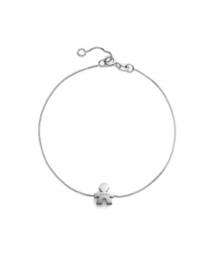 Questa è l'immagine del bracciale in oro bianco 18 kt con sagoma bimbo di lebebe, collzione i tesorini