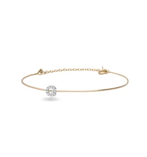 FILO D'AMORE Bracciale Cupido in Oro Giallo 9kt con Lettera "G" con Diamanti BR255GBBT-S