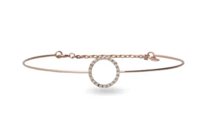 FILO D'AMORE Bracciale Cupido in Oro Rosa 9 kt con cerchio e 22 Diamanti bianchi 0,143 ct BR259R-RBT-M