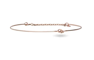 FILO D'AMORE Bracciale Cupido in Oro Rosa 9kt con Nodo e 1 diamante bianco BR405RBT-M