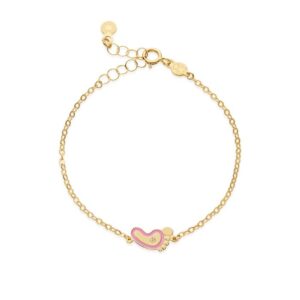 LE BEBÈ Primegioie Bracciale Piedino Rosa e Diamante PMG205