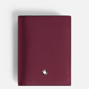 Questa è l'immagine frontale del porta carte 4 scomparti di montblanc nella colorazione cassis, pellame meisterstuck