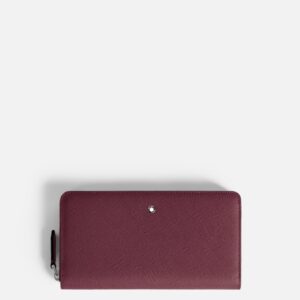 Questa è l'immagine frontale del portafoglio sartorial con cerniera completa nella colorazione cassis