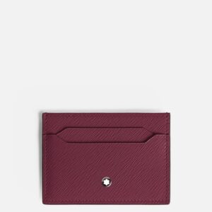 questa è l'immagine frontale del portacarte di montblanc a 5 scomparti, color cassis, pellame sartorial